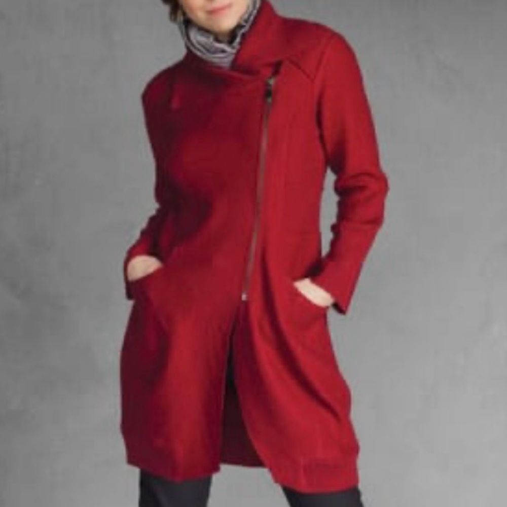 STELLA CARACASI Talk of the Town Boiled Wool
Jacket in Pomodoro